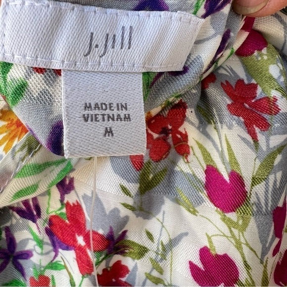 J.JILL SUMMER GARDEN FAIRY FLORAL RUFFLE SLEEVELESS MAXI DRESS SIZE MEDIUM NWT - Picture 11 of 12